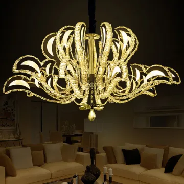 decorate hanging chandelier crystals from ceiling