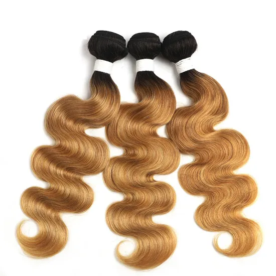 SPARK 10A Ombre Human Hair Bundles 1b/27 Blonde Brazilian Body Wave Bundles Two Tones Ombre Hair Weave Extensions Medium Brown