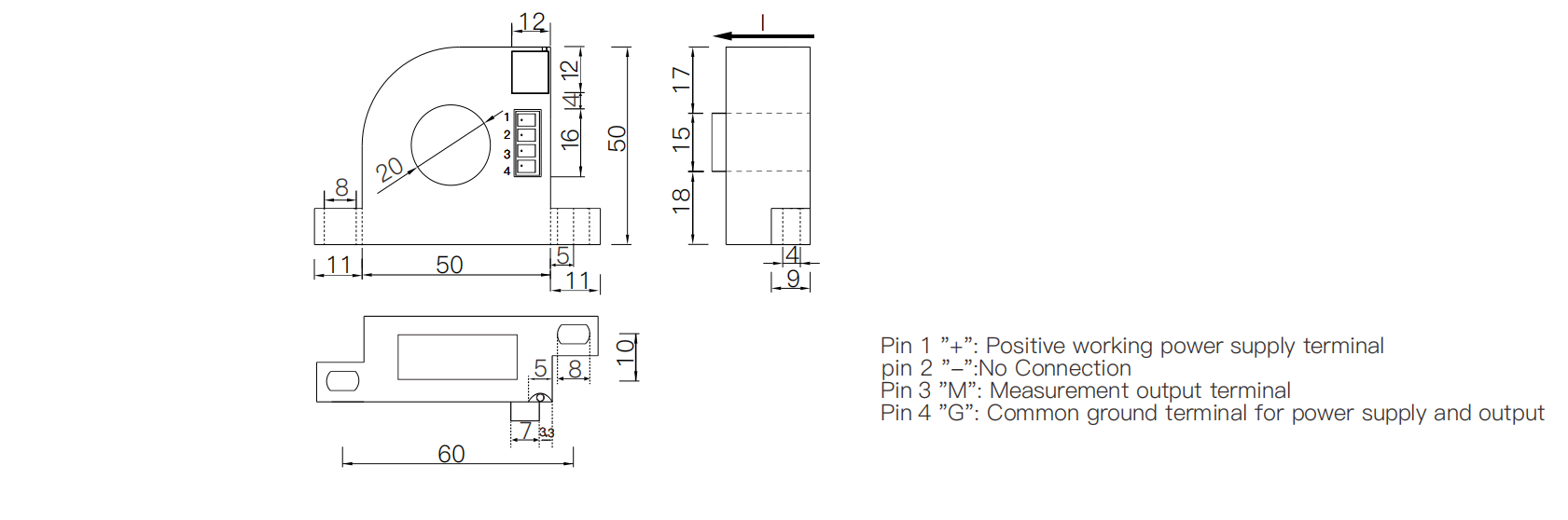 High Accuracy AC Current Transmitter 4-20mA