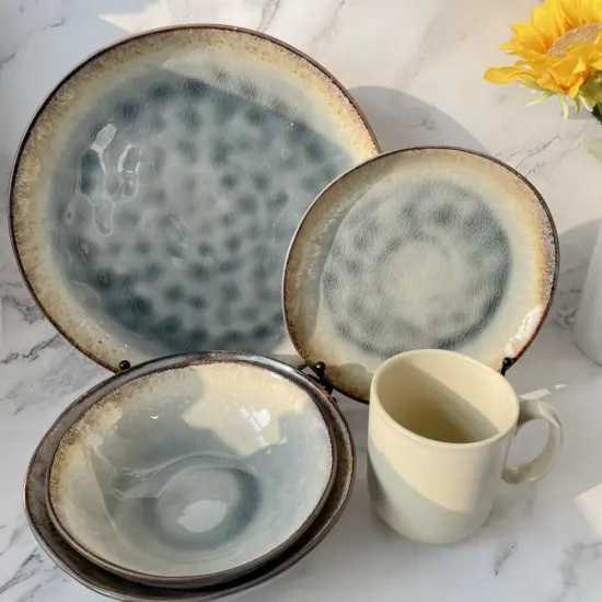 Beautiful cracked kiln glazed tableware