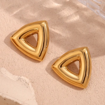 Brave Light Minimalist Hollow Stud Earrings PVD Gold Plated Stainless Steel