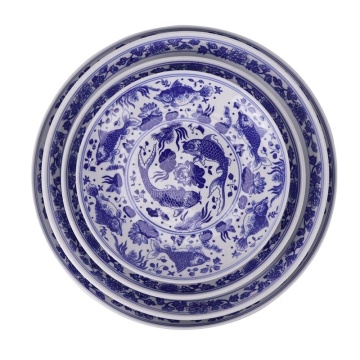 Jingdezhen Blue and White Ceramic Baishou Bowl Set - RZLE06-A-S-M-L-XL