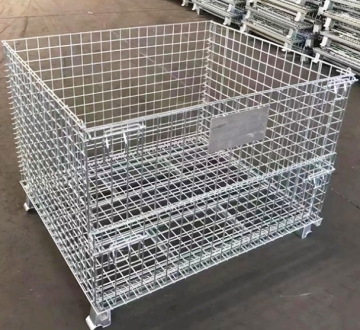 Galvanized Steel Stackable Pallet Cage with Welded Mesh Warehouse Container