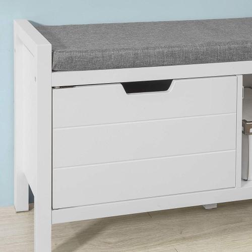 Padded Seat Cushion Storage Shoe Bench with Drawers