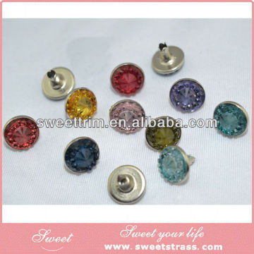fashionl rhinestone Metal Jeans rivet decorative metal ends for leather