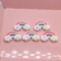 100 stks / partij 15 * 23 MM Hars Miniatuur Rainbow Cloud Craft Plaksteen Poppenhuis Rainbow Cloud Cabochons Slime Charms Leverancier