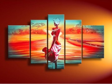 African secnic protrtait woman canvas abstract oil paintings living room