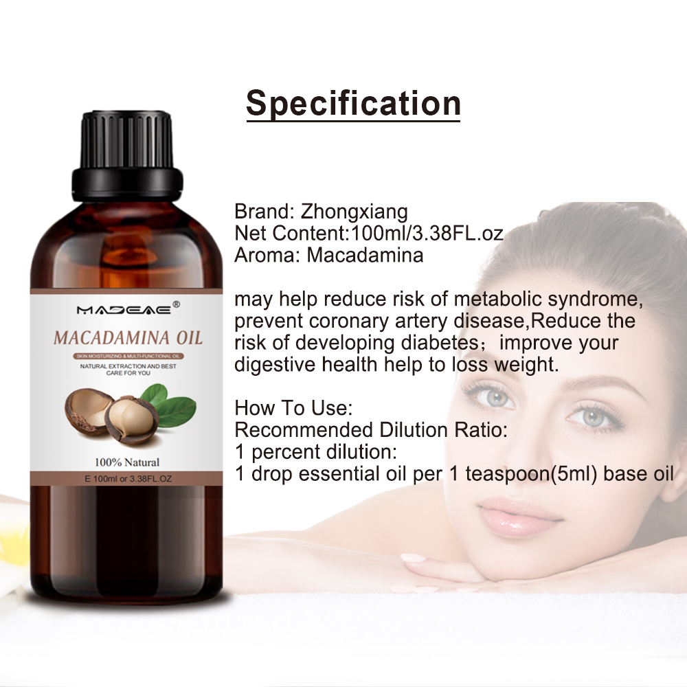 natural cold pressed macadamina oil body skin hair care