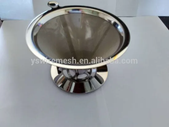 YS manufacturer Stainless Steel Pour Over Cone Dripper Reusable Coffee Filter Office Cup Stand