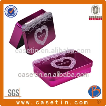 slide box gift packaging , tea packaging tin box , rectangular hinged tin box