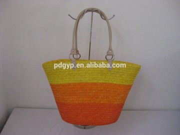 Fashion Wheat Straw Ladies Tote Bag bright color beach bag