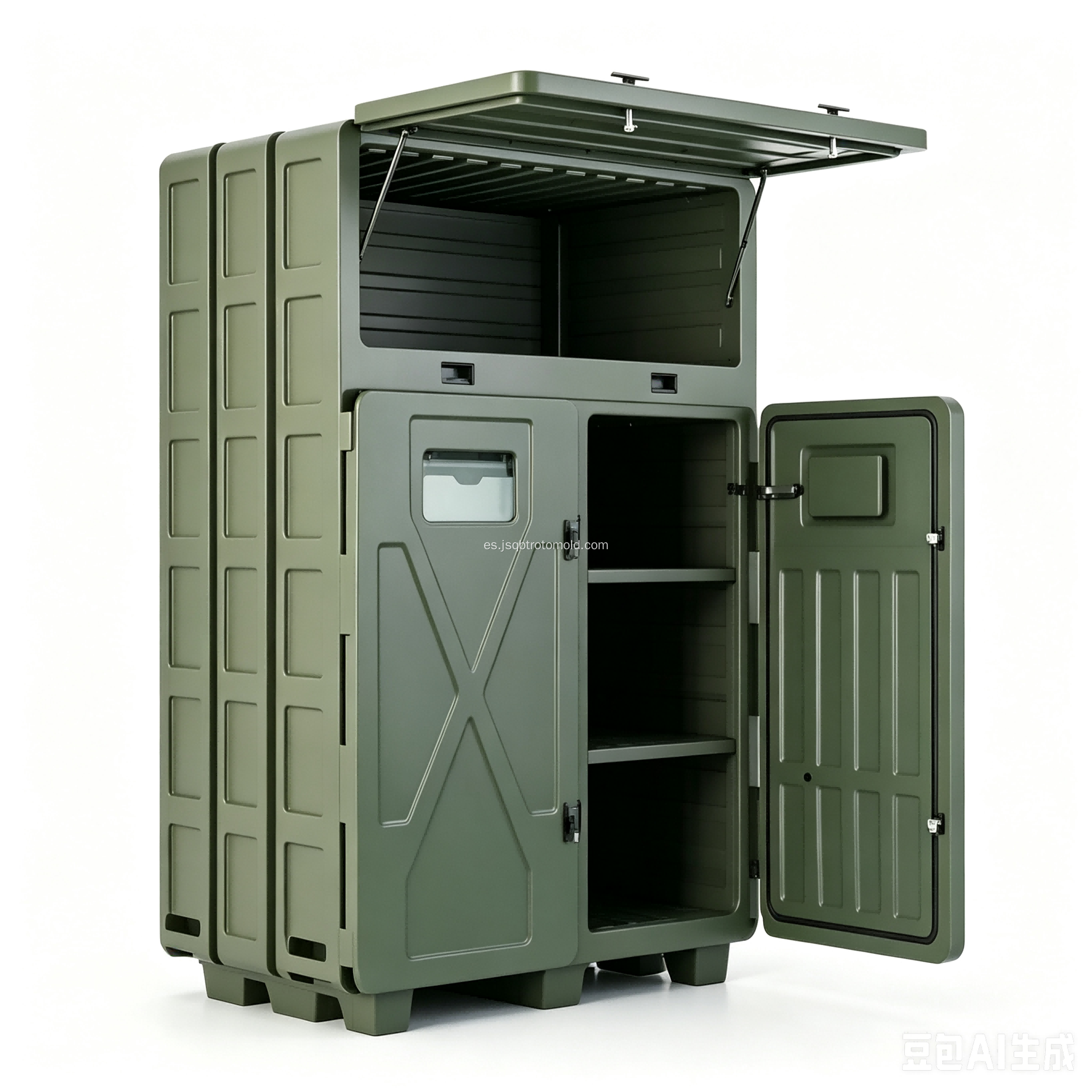 Transporte de cajas de instrumentos ópticos rotomoldeados