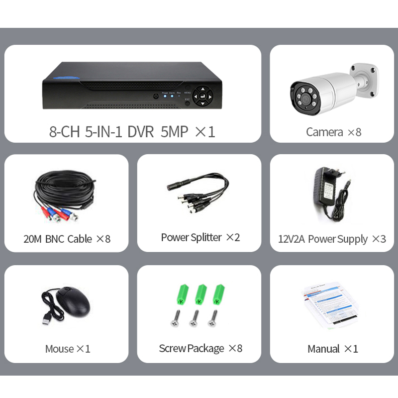نظام كاميرا الأمان 8ch Poe NVR Kit