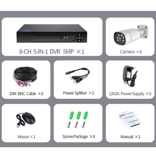 Système de caméra de sécurité 8ch Poe NVR Kit