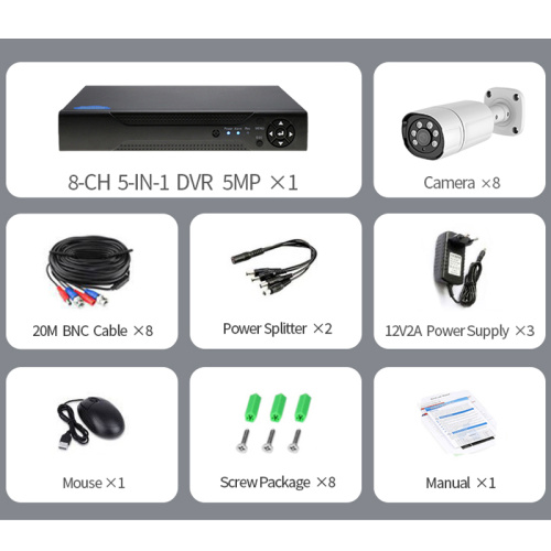 Sistema de câmera de segurança 8CH Kit Poe NVR