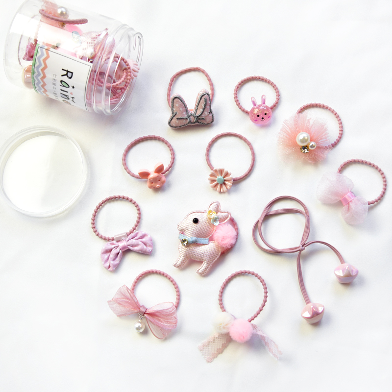 2019 Korean Gift Box Packed Girls Cute Cartoon Elastic Hair Bands Headwear Scrunchies Rubber Bands Headbands Hair Accessories