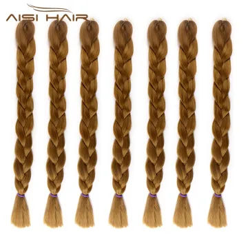 Aisi Hair Jumbo Braiding Hair Extension YAKI Straight Expression Braid Hair Heat Resistant Fiber Hairpieces