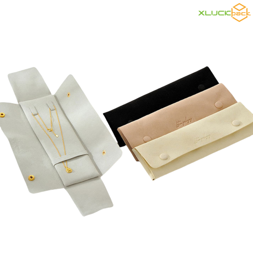 Micro-Fiber velvet Pouch with button and Insertt