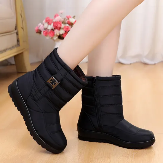 Waterproof cow tendon sole mother cotton boots