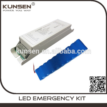 Emergency lighting conversion kits and battery packs for 100% illumination high brightness