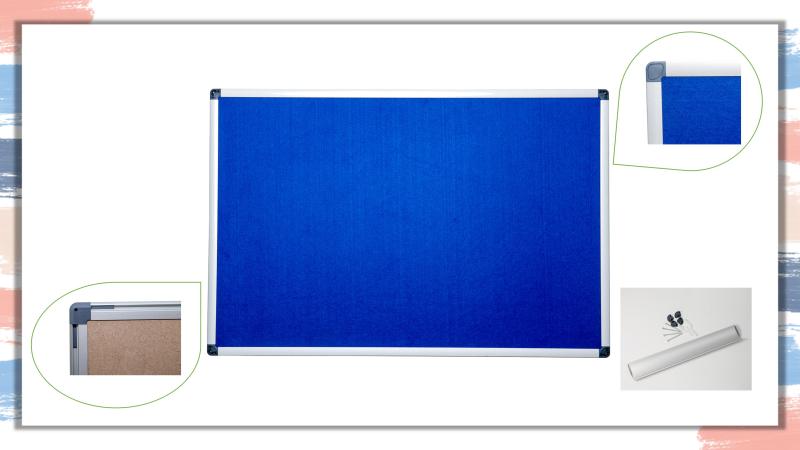 Red Felt Aluminium frame board for school offices