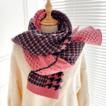 2020 Luxury Brand Houndstooth Scarf for Women plaid Knitted Wool warm scarf Female winter scarves shawls Blanket Scarfs