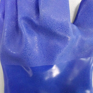 Guantes de trabajo a prueba de frío azul de PVC Forro de cachemira