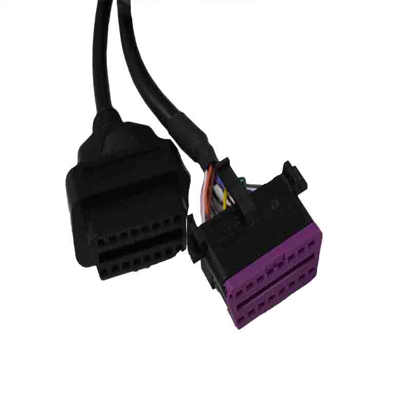 OBDII 16Pin Male to Two Female Y-Cable Adapter