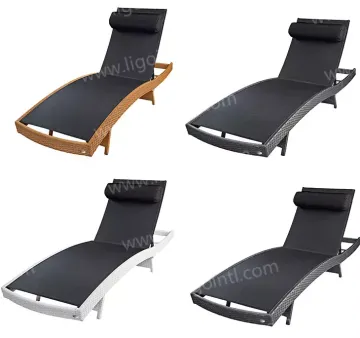 Outdoor Waterproof Patio Beach Sun Lounger Rattan Chair