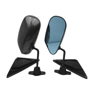 JDM Universal Car Auto MI18 Blue Rear View Mirror F1 Carbon Look Racing Side Mirror