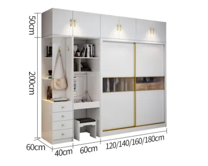 Nordic Solid Wood Ecological Sliding Door Wardrobe