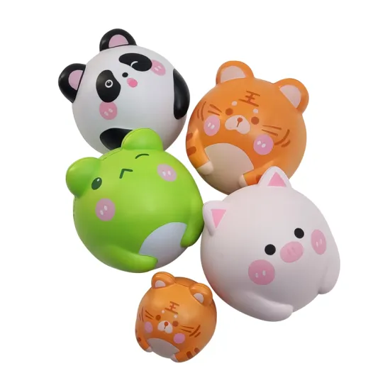 Cute Animal Style Custom Logo High Bounce Rubber PU Bouncing Balls