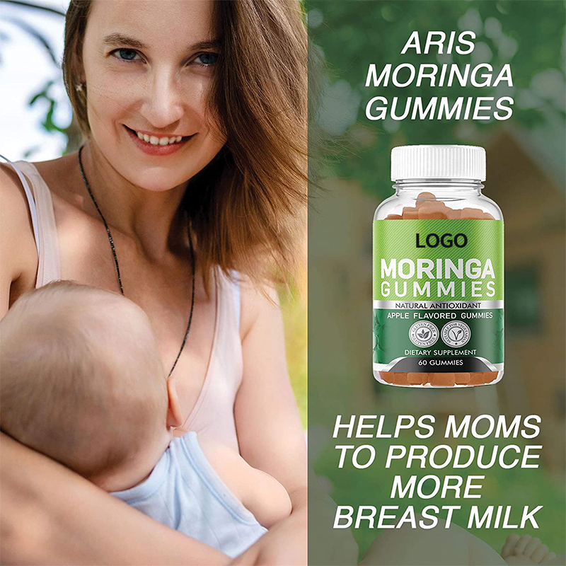 OEM/ODM Natural Apple Flavor Moringa Gummies With Collagen for Producing More Blast Milk