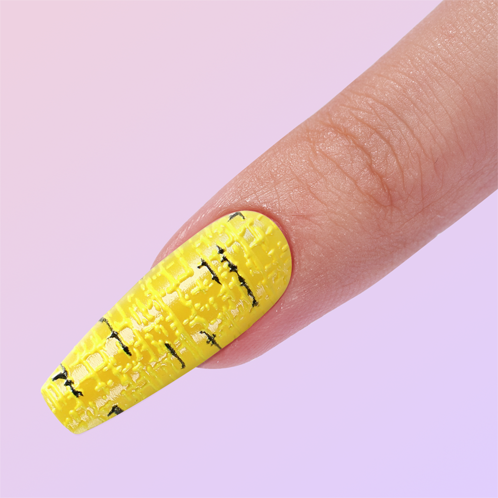 yellow color stripe false nail kit