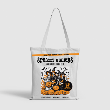 Spooktacular Sounds Halloween Music Fair Canvas Tote Bag