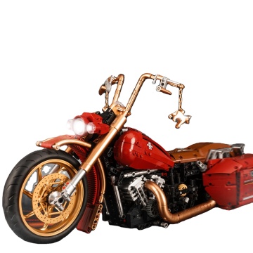 2023 New Halleyi Motorcycle Racing Model Construction Toy: A Kids 'Building Block Locomotive
