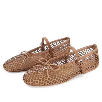 Women's Mesh Ballet Flats, Fishnet Ballet Flats
