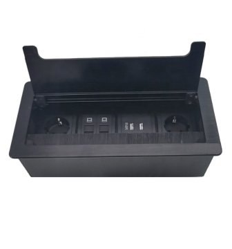 Whole Sale Rectangular Metal Brush Grommet Desktop Socket with GCC Quality Mark: Power Outlets and Cable Management Solution