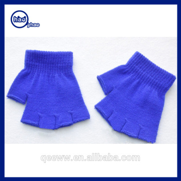 Yhao high quality children acrylic magic stretch gloves with half finger student gloves