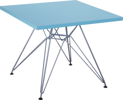Παραλληλόγραμμο παιδικό τραπέζι MDF μπλε με συρμάτινη βάση