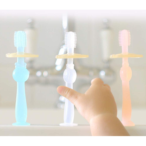 Voedselkwaliteit 360 ° babytandenborstel met zuigbasis