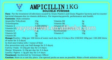 Ampicillin&Vitamins water soluble powder for animal chicken drugs