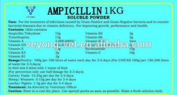 Ampicillin&Vitamins water soluble powder for animal use only