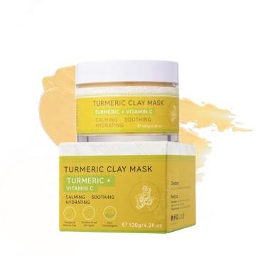 Turmeric Clay Face Mask 120g with Kaolin Clay, Vitamin C, Hyaluronic Acid, and Ginger for Oil Control and Pore Refinement