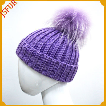 2015 Winter 14 Colors Wool Blend Baby Boys Hats and Caps with Real Raccoon Fur Pom Poms Warm Kids Hat for Girl