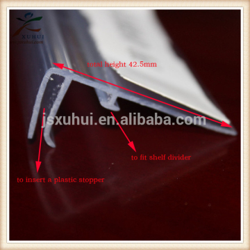 Clear Plastic Supermarket Shelf Dividers Used With Pushers