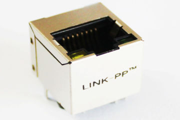 10 / 100m Vertical Rj45 Connector , Pc Card Rj45 Network Jack Hub