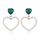 Metallic Vintage Double Peach Heart Imitation Pearl Earrings