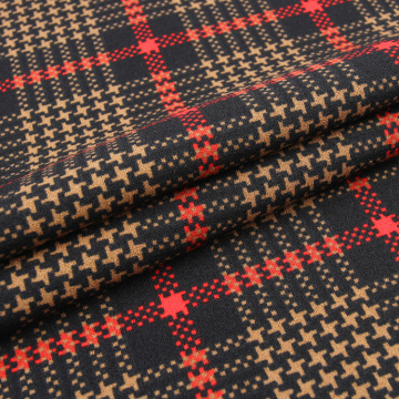 Gingham 97% Polyester 3% Elastane Scuba Textile Fabric