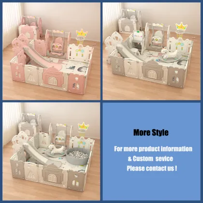 HDPE Castle Theme Baby Play Yard: Safe & Durable Plastic Playpen Fence for Kids' Playpens